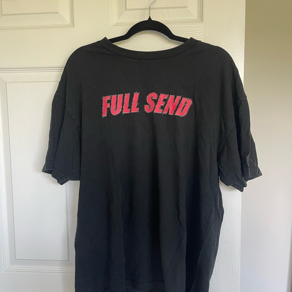 Men's Black Graphic Tee with Red "Full Send" Text